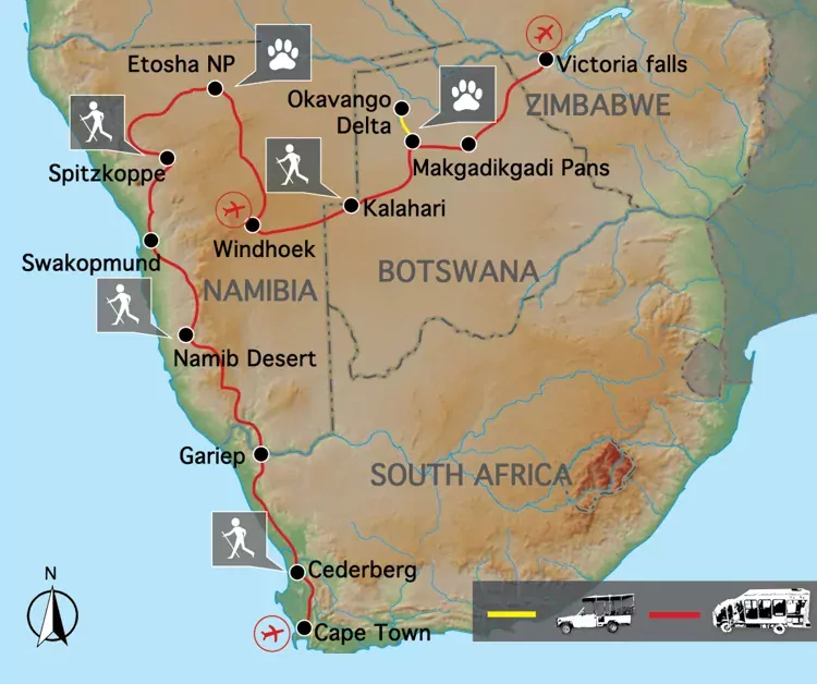 Het hart van Afrika, van Kaapstad tot Victoria watervallen (24 dagen) - Zuid-Afrika, Namibië, Botswana en Zimbabwe
